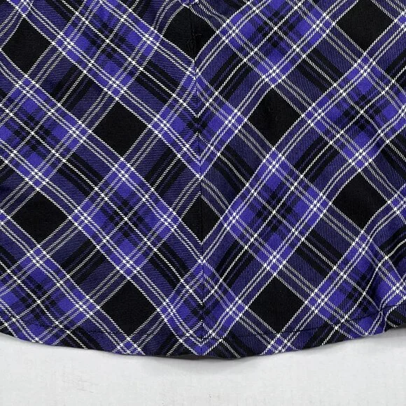 Royal Bones Daang Goodman Tripp Purple Plaid Skirtall Overalls Dress Sz L - NWOT - Picture 6 of 8